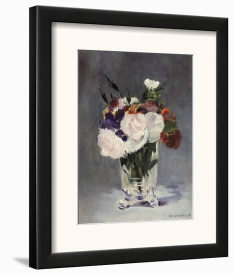 Flowers in a Crystal Vase-Edouard Manet-Framed Art Print