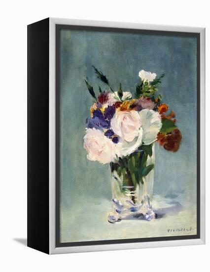 Flowers in a Crystal Vase-Edouard Manet-Framed Premier Image Canvas