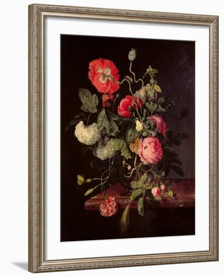 Flowers in a Glass Vase, 1667-Jacob van Walscapelle-Framed Giclee Print