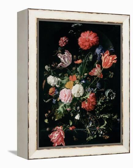 Flowers in a Glass Vase, C.1660-Jan Davidsz de Heem-Framed Premier Image Canvas