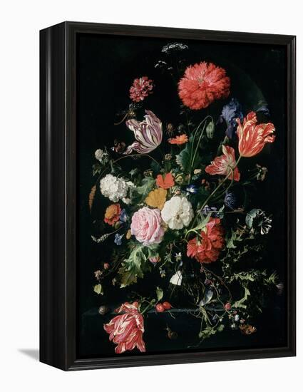 Flowers in a Glass Vase, C.1660-Jan Davidsz de Heem-Framed Premier Image Canvas