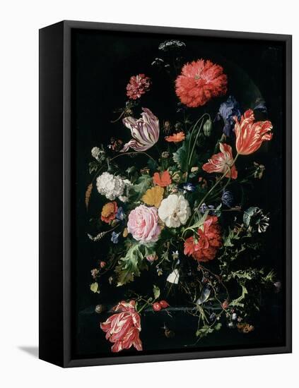 Flowers in a Glass Vase, C.1660-Jan Davidsz de Heem-Framed Premier Image Canvas