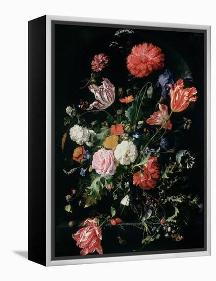 Flowers in a Glass Vase, C.1660-Jan Davidsz de Heem-Framed Premier Image Canvas