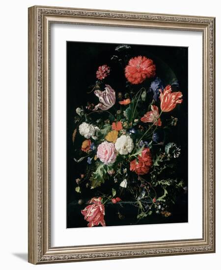 Flowers in a Glass Vase, C.1660-Jan Davidsz de Heem-Framed Giclee Print