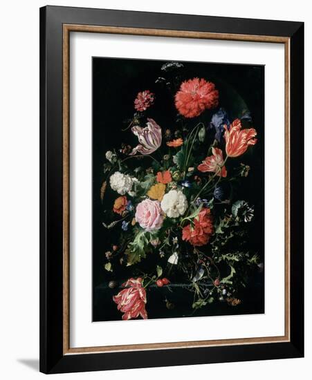 Flowers in a Glass Vase, C.1660-Jan Davidsz de Heem-Framed Giclee Print