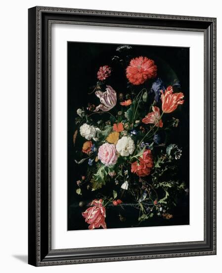 Flowers in a Glass Vase, C.1660-Jan Davidsz de Heem-Framed Giclee Print