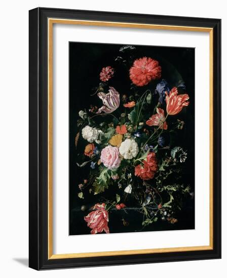 Flowers in a Glass Vase, C.1660-Jan Davidsz de Heem-Framed Giclee Print