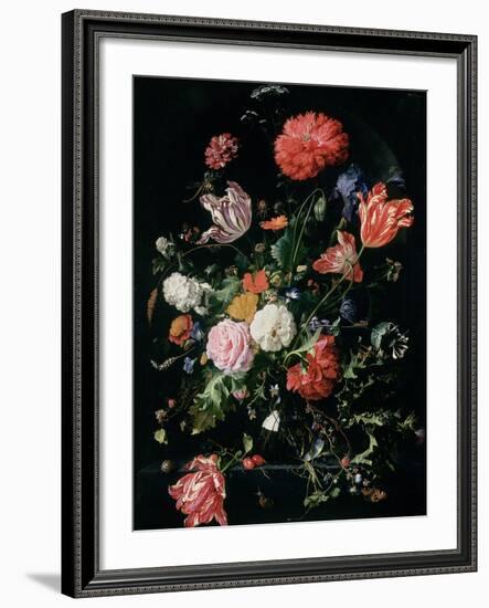 Flowers in a Glass Vase, C.1660-Jan Davidsz de Heem-Framed Giclee Print