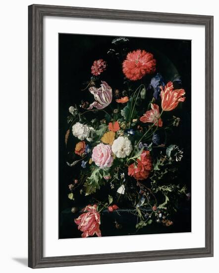 Flowers in a Glass Vase, C.1660-Jan Davidsz de Heem-Framed Giclee Print