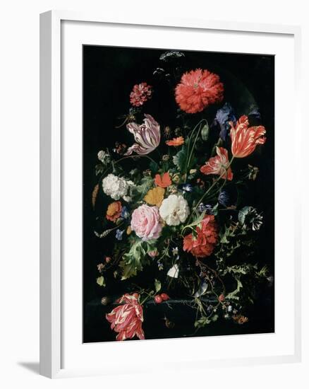 Flowers in a Glass Vase, C.1660-Jan Davidsz de Heem-Framed Giclee Print