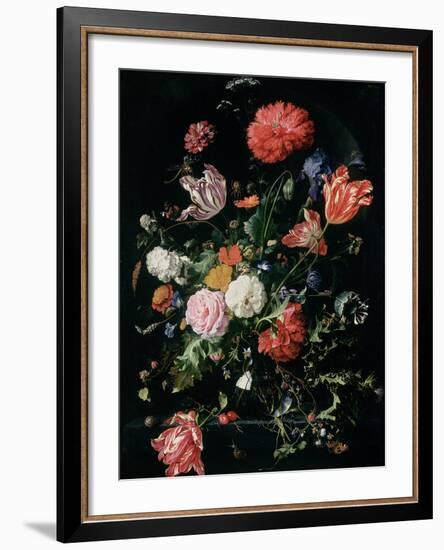 Flowers in a Glass Vase, C.1660-Jan Davidsz de Heem-Framed Giclee Print