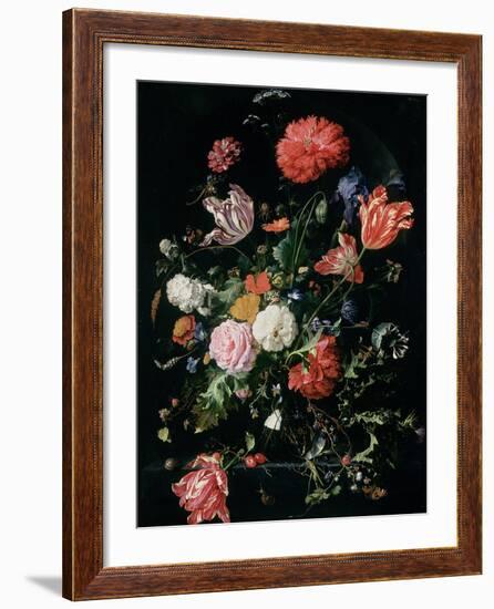 Flowers in a Glass Vase, C.1660-Jan Davidsz de Heem-Framed Giclee Print