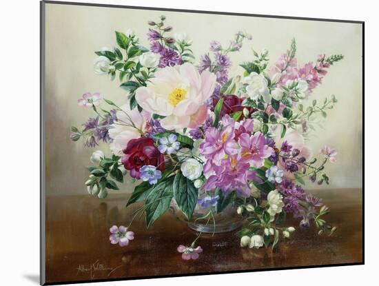 Flowers in a Glass Vase-Albert Williams-Mounted Premium Giclee Print