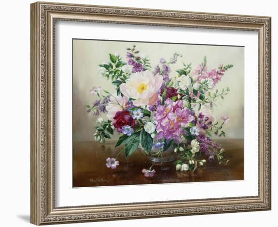 Flowers in a Glass Vase-Albert Williams-Framed Giclee Print