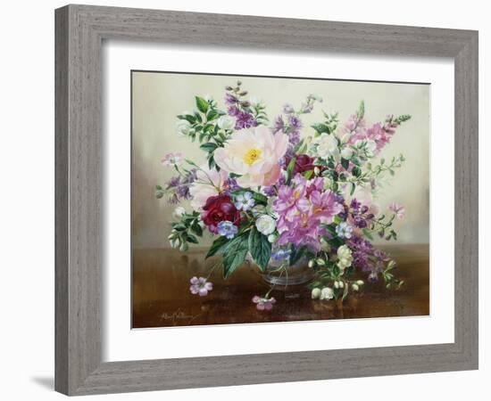 Flowers in a Glass Vase-Albert Williams-Framed Giclee Print