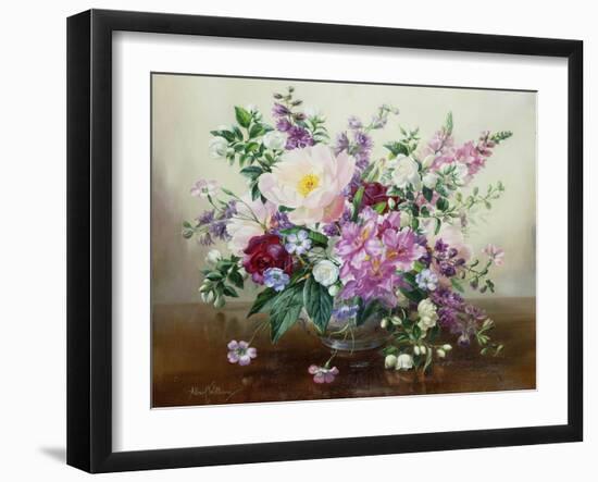 Flowers in a Glass Vase-Albert Williams-Framed Giclee Print