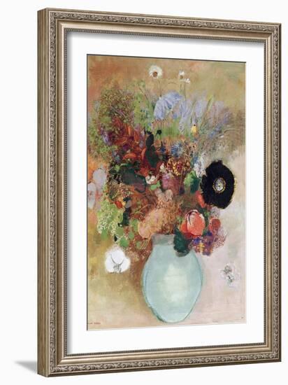 Flowers in a Green Vase, 1910-Odilon Redon-Framed Giclee Print