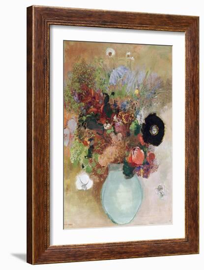 Flowers in a Green Vase, 1910-Odilon Redon-Framed Giclee Print