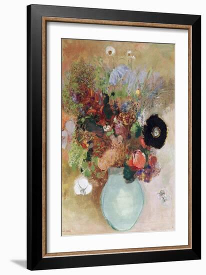 Flowers in a Green Vase, 1910-Odilon Redon-Framed Giclee Print