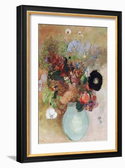 Flowers in a Green Vase, 1910-Odilon Redon-Framed Giclee Print