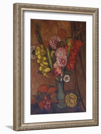 Flowers in a Green Vase-Mark Gertler-Framed Giclee Print