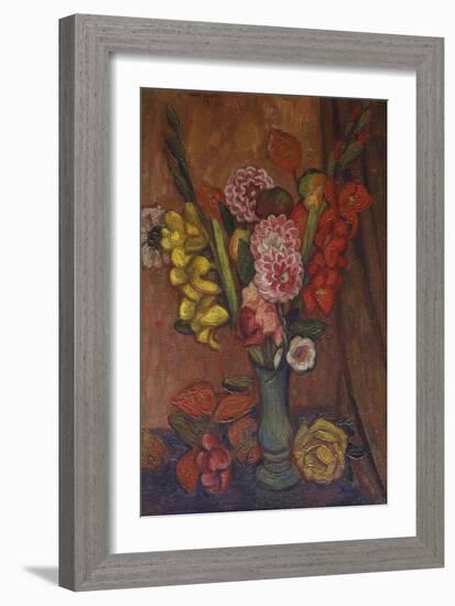 Flowers in a Green Vase-Mark Gertler-Framed Giclee Print