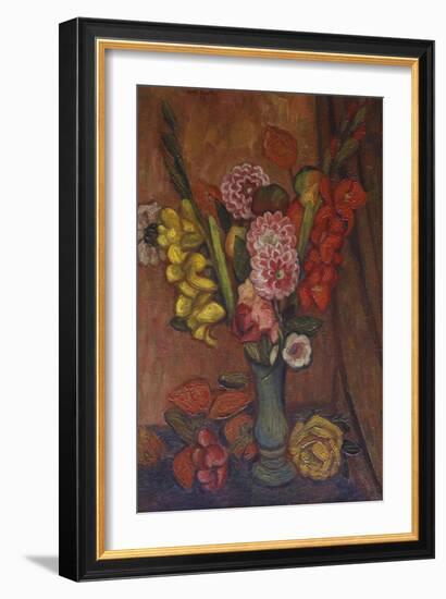 Flowers in a Green Vase-Mark Gertler-Framed Giclee Print