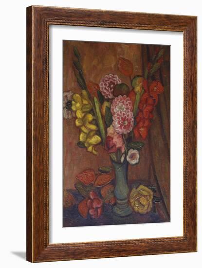 Flowers in a Green Vase-Mark Gertler-Framed Giclee Print