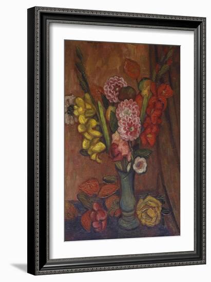Flowers in a Green Vase-Mark Gertler-Framed Giclee Print