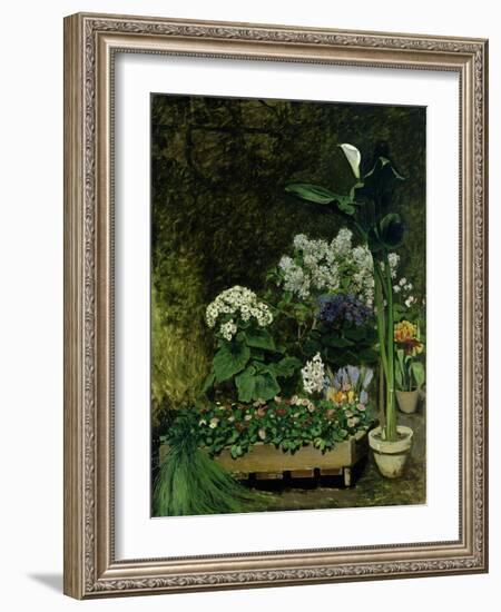 Flowers in a Greenhouse, 1864-Pierre-Auguste Renoir-Framed Giclee Print