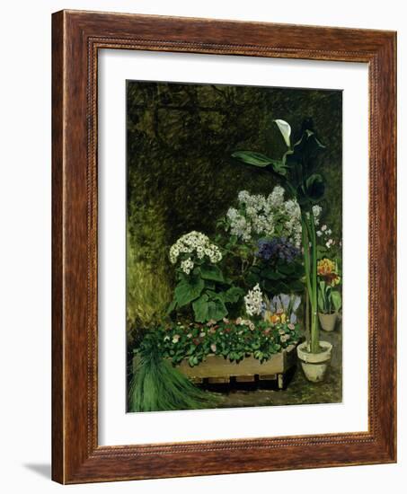 Flowers in a Greenhouse, 1864-Pierre-Auguste Renoir-Framed Giclee Print