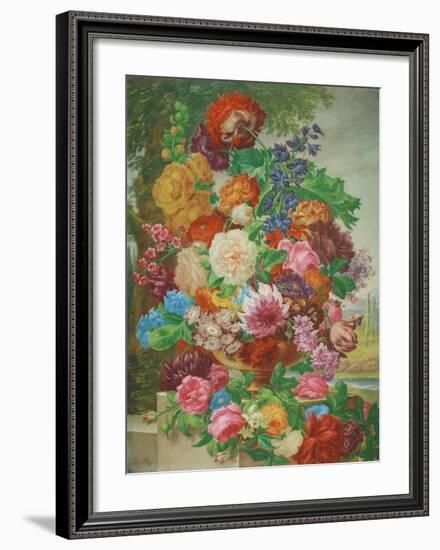 Flowers in a Landscape-Joseph Nigg-Framed Collectable Print