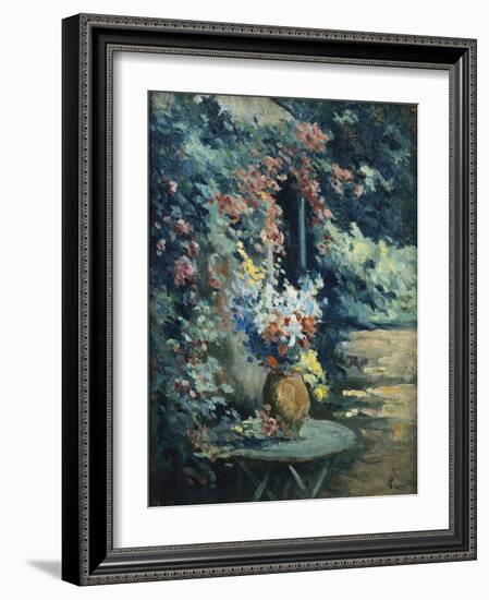 Flowers in a Landscape-Maximilien Luce-Framed Giclee Print