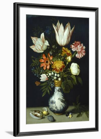 Flowers in a Porcelain Vase, C1600-Ambrosius Bosschaert-Framed Giclee Print