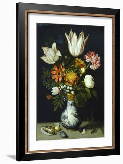 Flowers in a Porcelain Vase, C1600-Ambrosius Bosschaert-Framed Giclee Print