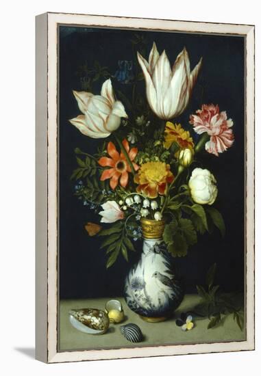 Flowers in a Porcelain Vase, C1600-Ambrosius Bosschaert-Framed Premier Image Canvas