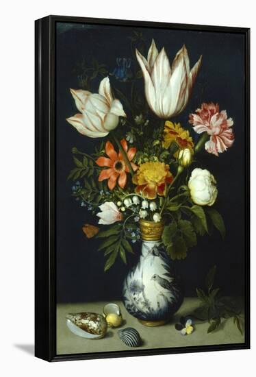 Flowers in a Porcelain Vase, C1600-Ambrosius Bosschaert-Framed Premier Image Canvas