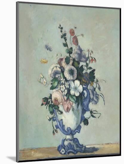 Flowers in a Rococo Vase, 1876-Paul Cezanne-Mounted Art Print