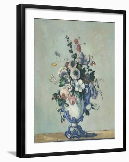 Flowers in a Rococo Vase, c.1876-Paul Cezanne-Framed Giclee Print