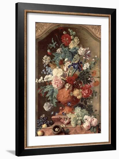 Flowers in a Terracotta Vase, 1736-Jan van Huysum-Framed Giclee Print
