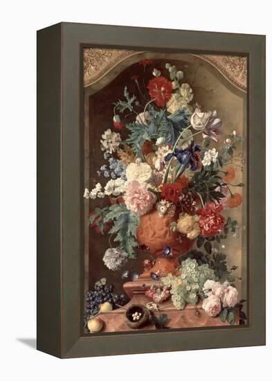 Flowers in a Terracotta Vase, 1736-Jan van Huysum-Framed Premier Image Canvas