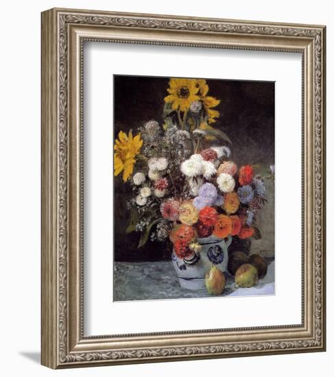 Flowers in a Vase, 1869-Pierre-Auguste Renoir-Framed Art Print