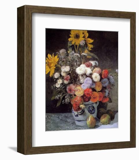 Flowers in a Vase, 1869-Pierre-Auguste Renoir-Framed Art Print