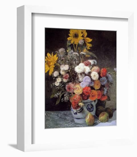 Flowers in a Vase, 1869-Pierre-Auguste Renoir-Framed Art Print