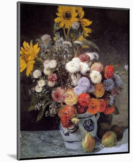 Flowers in a Vase, 1869-Pierre-Auguste Renoir-Mounted Art Print