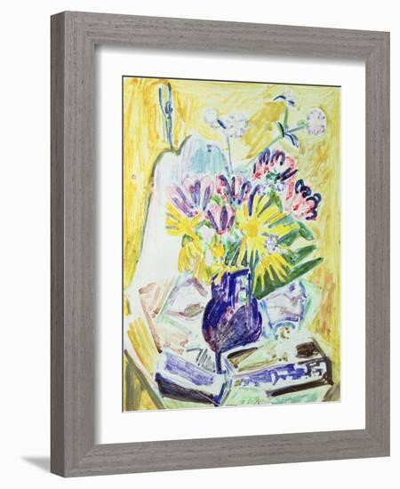 Flowers in a Vase, 1918-19-Ernst Ludwig Kirchner-Framed Giclee Print