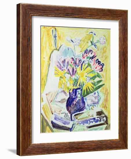 Flowers in a Vase, 1918-19-Ernst Ludwig Kirchner-Framed Giclee Print