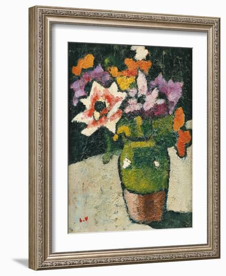 Flowers in a Vase; Bouquet De Fleurs Dans Un Vase, (Oil on Panel)-Louis Valtat-Framed Giclee Print