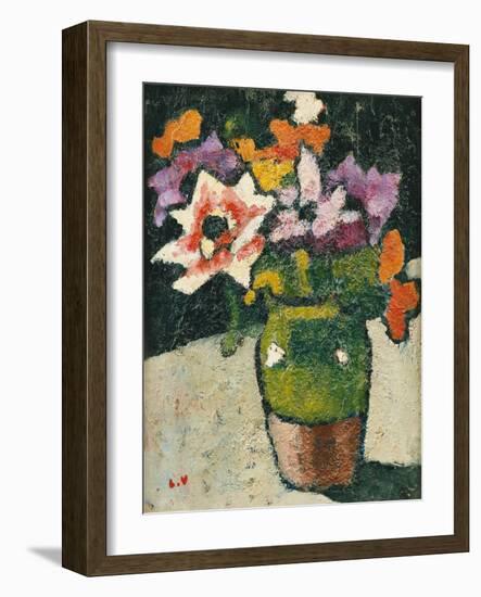 Flowers in a Vase; Bouquet De Fleurs Dans Un Vase, (Oil on Panel)-Louis Valtat-Framed Giclee Print