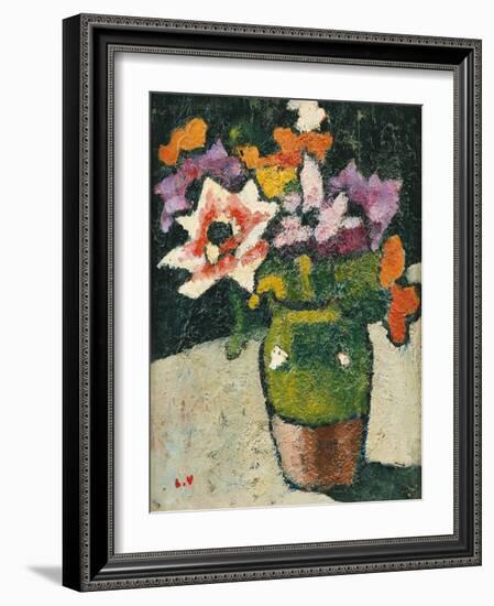 Flowers in a Vase; Bouquet De Fleurs Dans Un Vase, (Oil on Panel)-Louis Valtat-Framed Giclee Print
